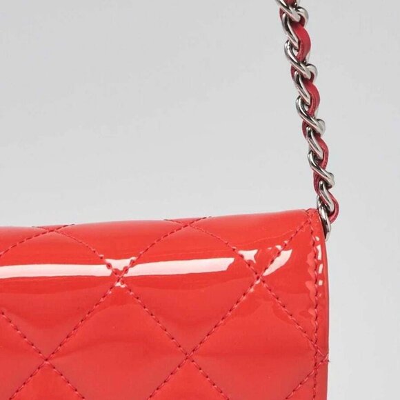 Chanel Pink Quilted Patent Leather Classic WOC Clutch Bag - Picture 3 of 12